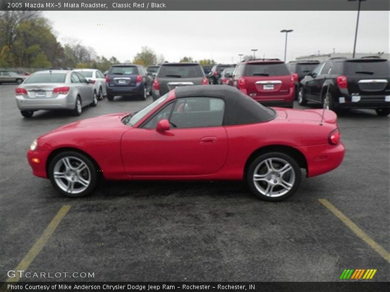 Classic Red / Black 2005 Mazda MX-5 Miata Roadster