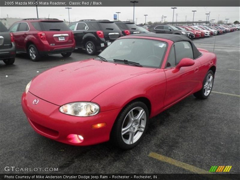 Classic Red / Black 2005 Mazda MX-5 Miata Roadster