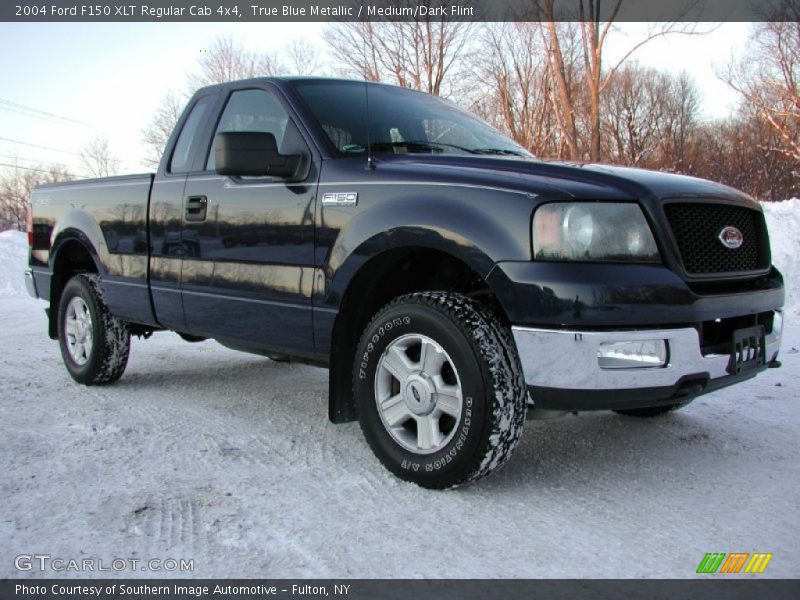 True Blue Metallic / Medium/Dark Flint 2004 Ford F150 XLT Regular Cab 4x4
