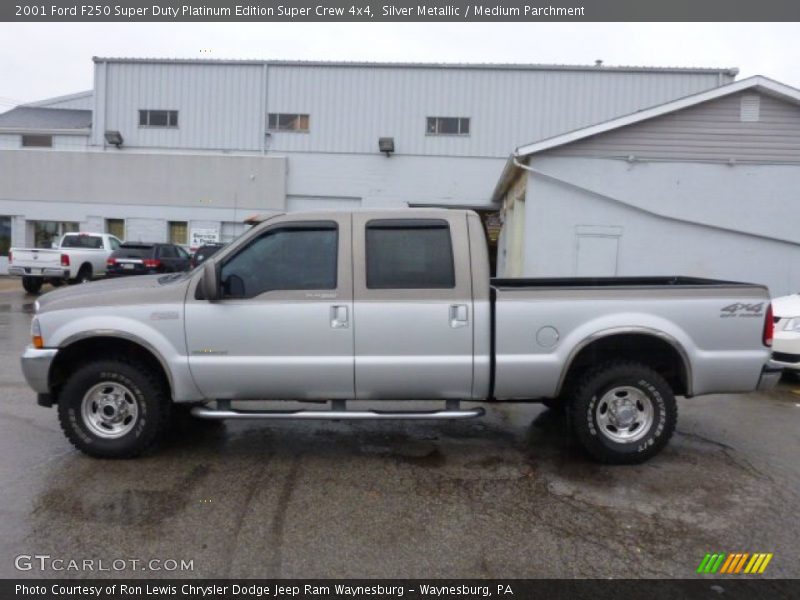 Silver Metallic / Medium Parchment 2001 Ford F250 Super Duty Platinum Edition Super Crew 4x4