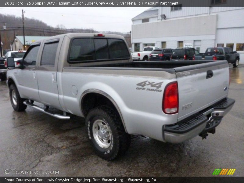Silver Metallic / Medium Parchment 2001 Ford F250 Super Duty Platinum Edition Super Crew 4x4