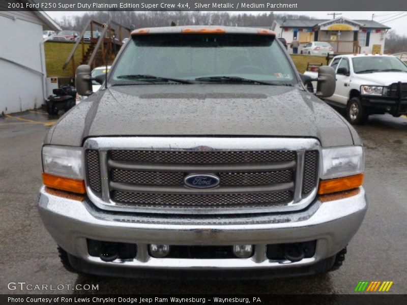 Silver Metallic / Medium Parchment 2001 Ford F250 Super Duty Platinum Edition Super Crew 4x4
