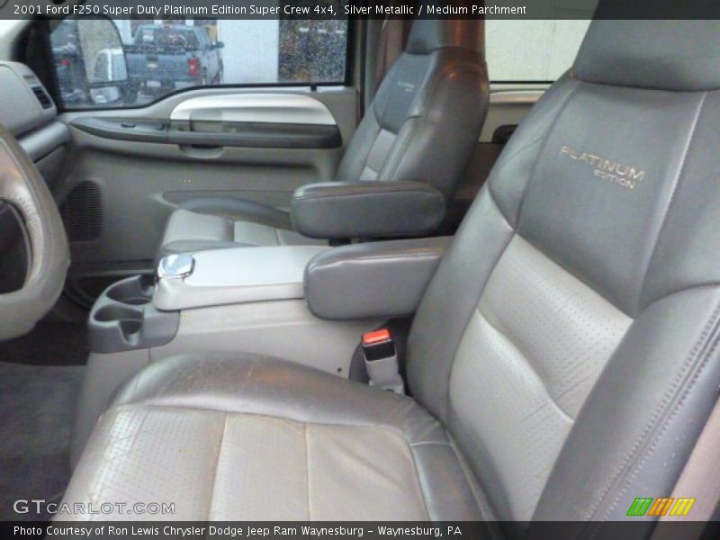 Silver Metallic / Medium Parchment 2001 Ford F250 Super Duty Platinum Edition Super Crew 4x4