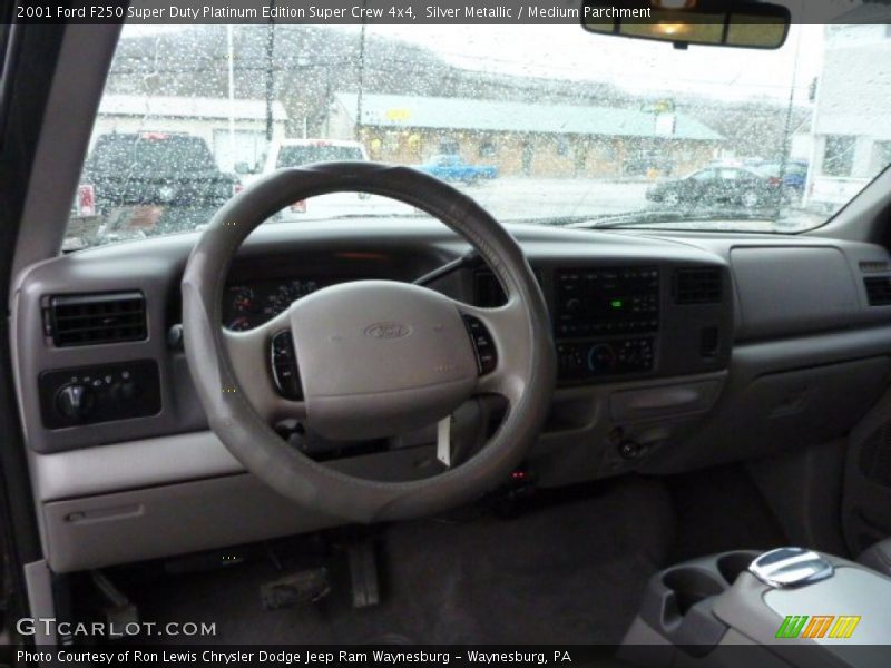 Silver Metallic / Medium Parchment 2001 Ford F250 Super Duty Platinum Edition Super Crew 4x4