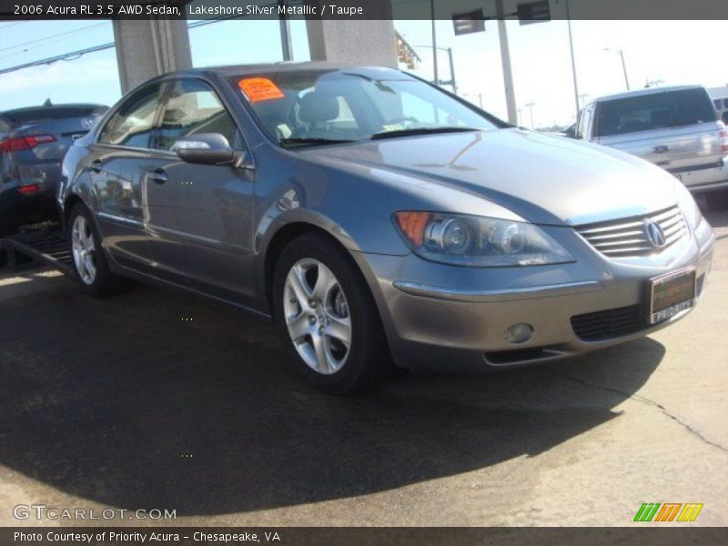 Lakeshore Silver Metallic / Taupe 2006 Acura RL 3.5 AWD Sedan