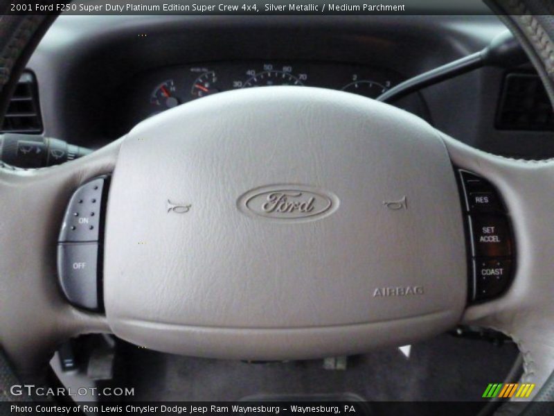 Silver Metallic / Medium Parchment 2001 Ford F250 Super Duty Platinum Edition Super Crew 4x4