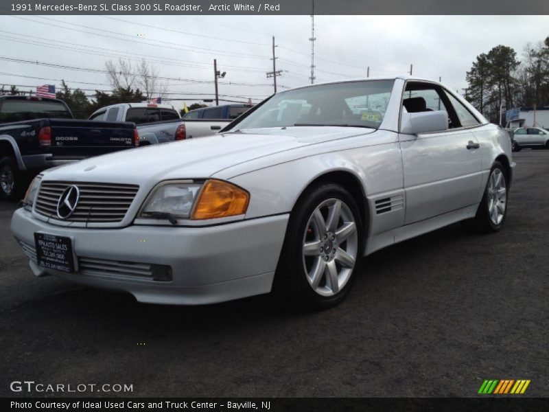 Arctic White / Red 1991 Mercedes-Benz SL Class 300 SL Roadster