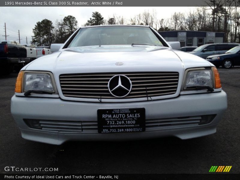 Arctic White / Red 1991 Mercedes-Benz SL Class 300 SL Roadster