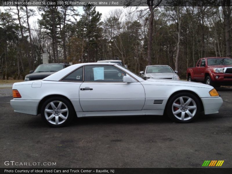 Arctic White / Red 1991 Mercedes-Benz SL Class 300 SL Roadster