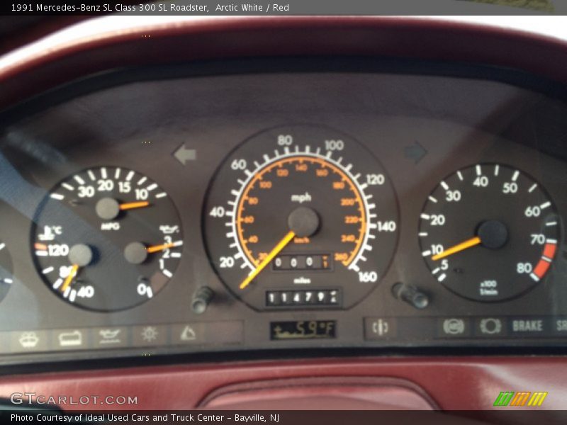 Arctic White / Red 1991 Mercedes-Benz SL Class 300 SL Roadster