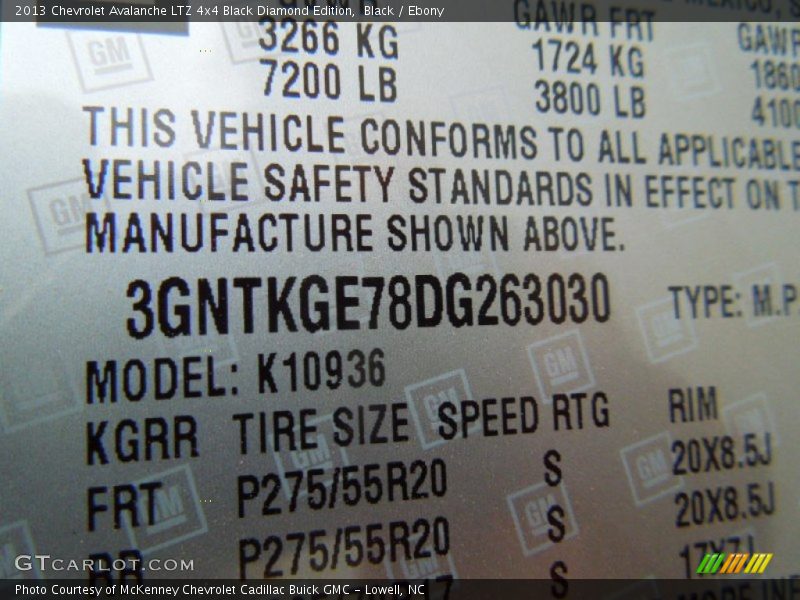 Black / Ebony 2013 Chevrolet Avalanche LTZ 4x4 Black Diamond Edition