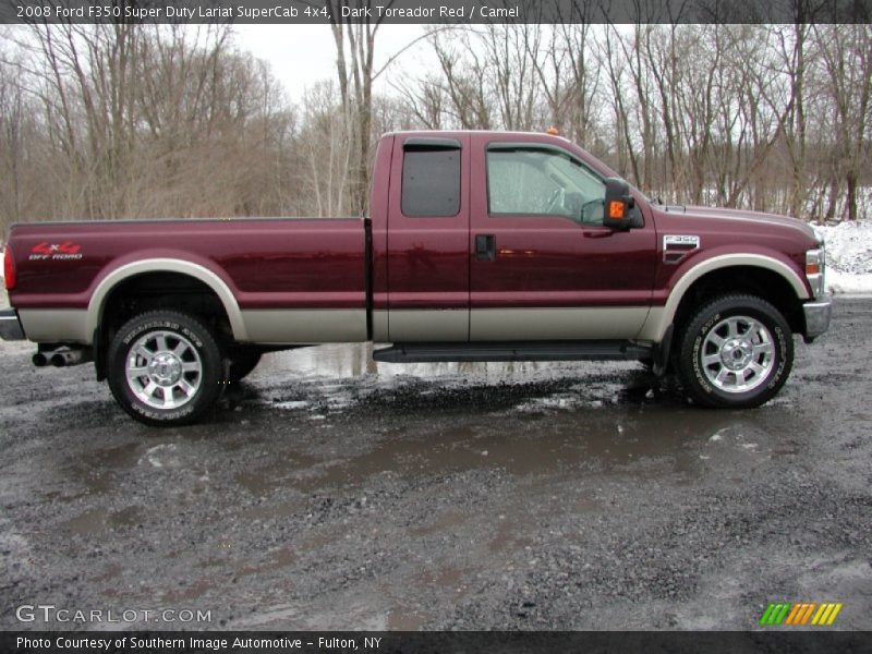 Dark Toreador Red / Camel 2008 Ford F350 Super Duty Lariat SuperCab 4x4