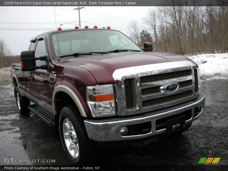 Dark Toreador Red / Camel 2008 Ford F350 Super Duty Lariat SuperCab 4x4