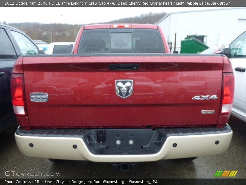 Deep Cherry Red Crystal Pearl / Light Pebble Beige/Bark Brown 2012 Dodge Ram 2500 HD Laramie Longhorn Crew Cab 4x4