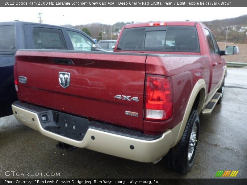 Deep Cherry Red Crystal Pearl / Light Pebble Beige/Bark Brown 2012 Dodge Ram 2500 HD Laramie Longhorn Crew Cab 4x4
