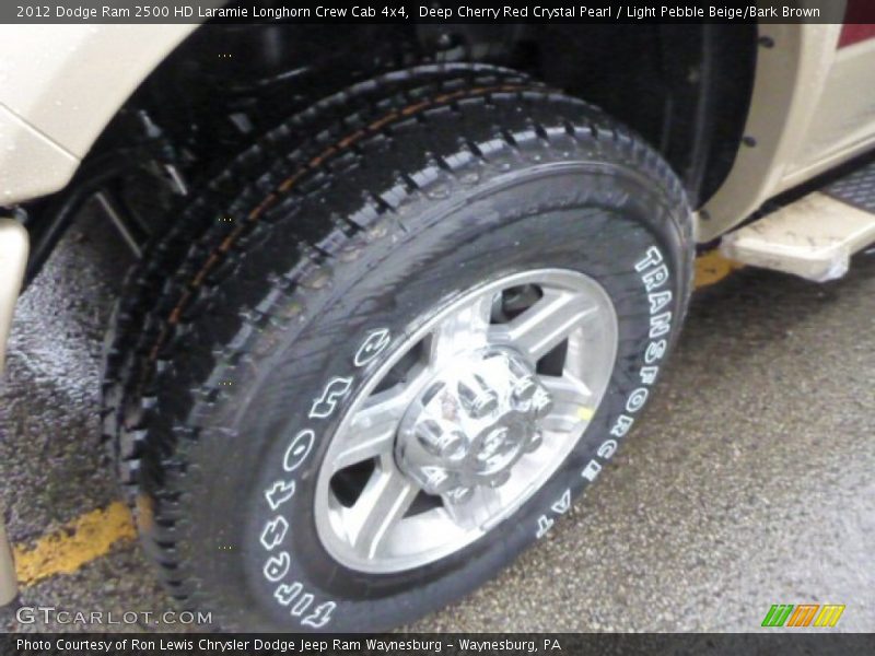 Deep Cherry Red Crystal Pearl / Light Pebble Beige/Bark Brown 2012 Dodge Ram 2500 HD Laramie Longhorn Crew Cab 4x4