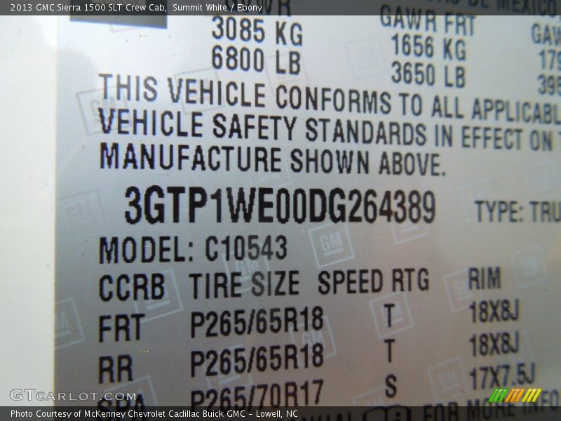 Summit White / Ebony 2013 GMC Sierra 1500 SLT Crew Cab