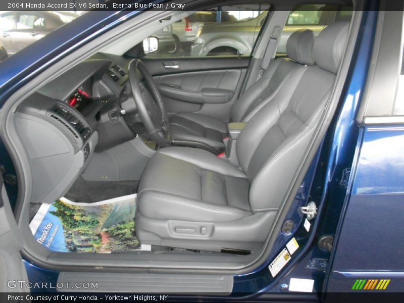 Eternal Blue Pearl / Gray 2004 Honda Accord EX V6 Sedan