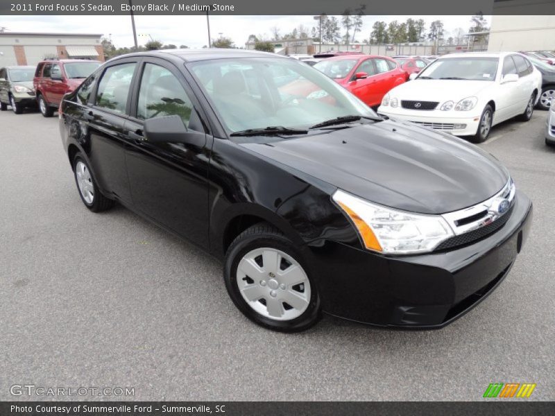 Ebony Black / Medium Stone 2011 Ford Focus S Sedan