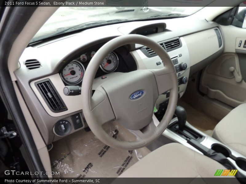 Ebony Black / Medium Stone 2011 Ford Focus S Sedan