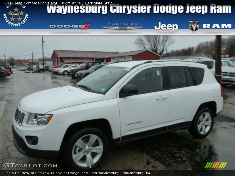 Bright White / Dark Slate Gray 2013 Jeep Compass Sport 4x4