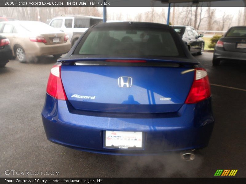 Belize Blue Pearl / Black 2008 Honda Accord EX-L Coupe