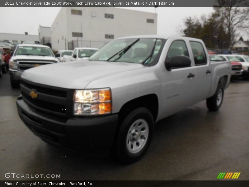 Silver Ice Metallic / Dark Titanium 2013 Chevrolet Silverado 1500 Work Truck Crew Cab 4x4