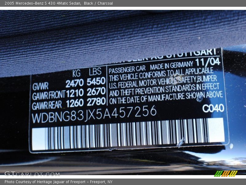 Black / Charcoal 2005 Mercedes-Benz S 430 4Matic Sedan