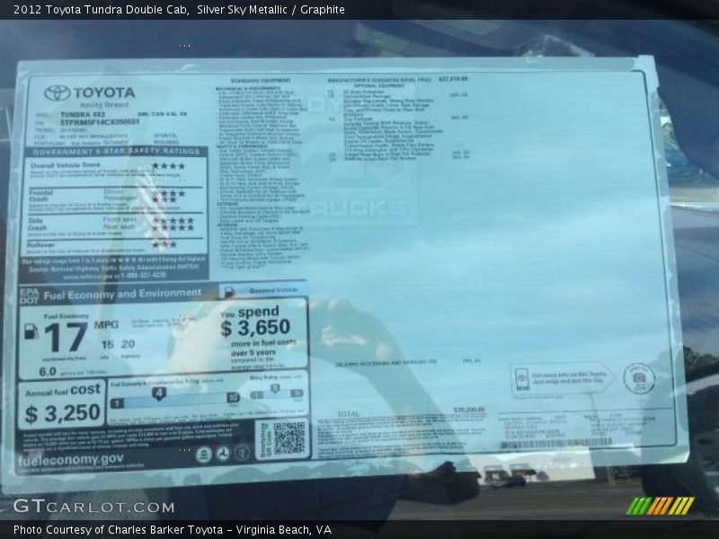 Silver Sky Metallic / Graphite 2012 Toyota Tundra Double Cab
