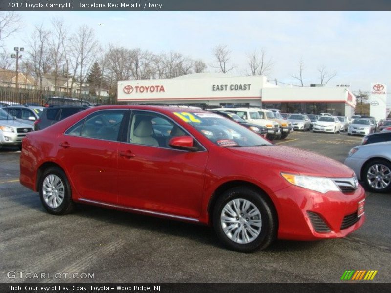Barcelona Red Metallic / Ivory 2012 Toyota Camry LE