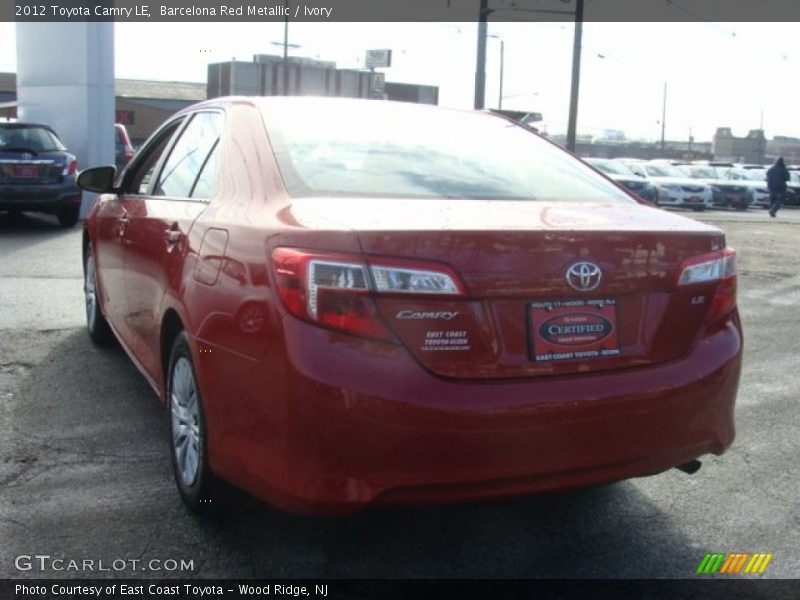 Barcelona Red Metallic / Ivory 2012 Toyota Camry LE