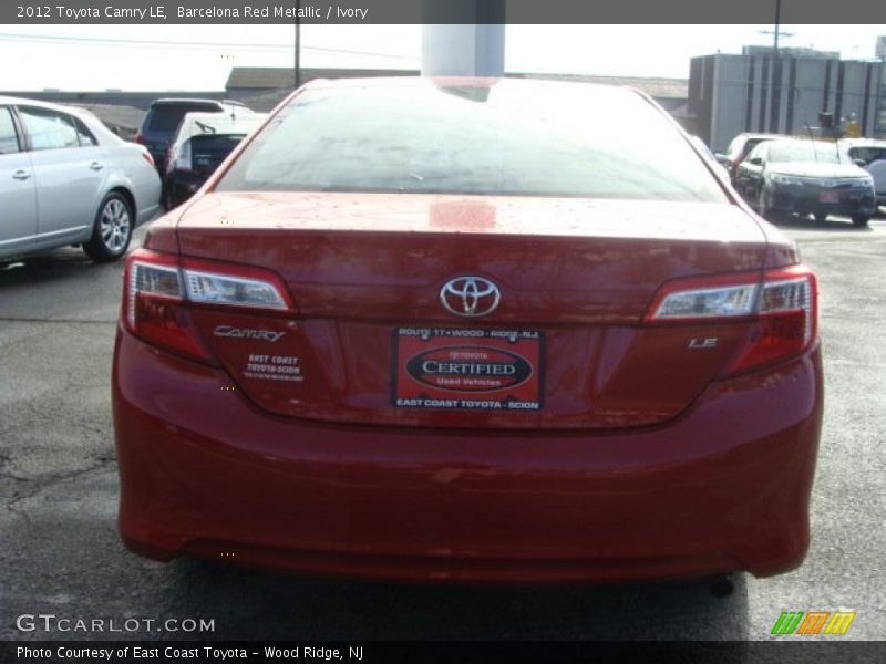 Barcelona Red Metallic / Ivory 2012 Toyota Camry LE