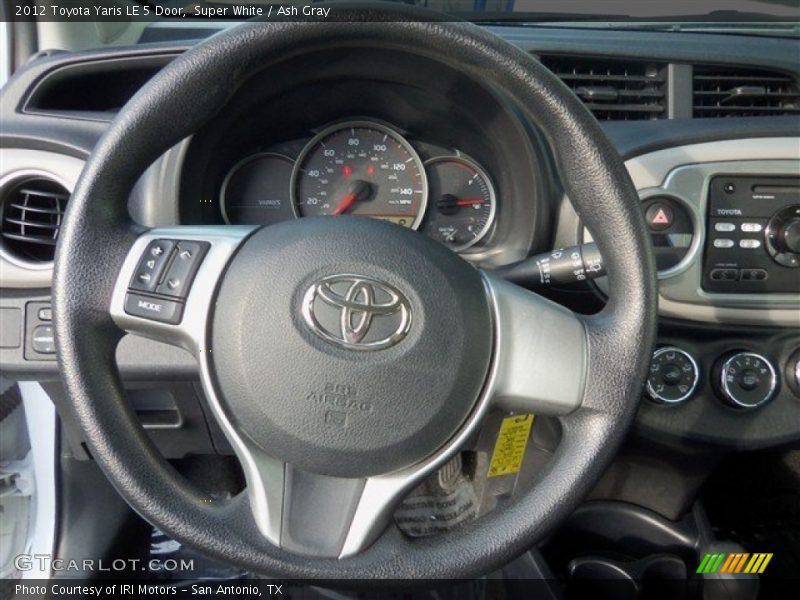 Super White / Ash Gray 2012 Toyota Yaris LE 5 Door