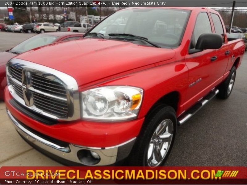 Flame Red / Medium Slate Gray 2007 Dodge Ram 1500 Big Horn Edition Quad Cab 4x4