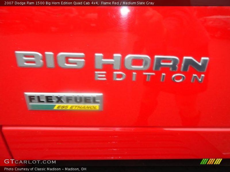 Flame Red / Medium Slate Gray 2007 Dodge Ram 1500 Big Horn Edition Quad Cab 4x4