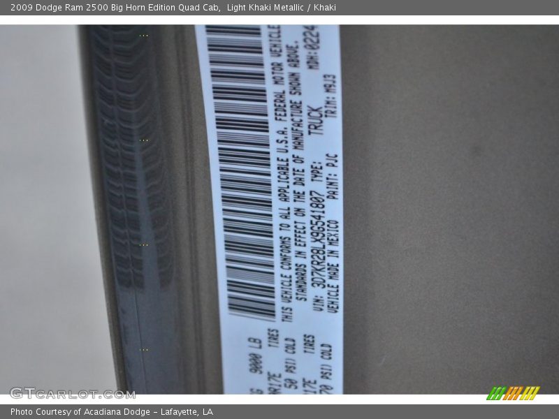 Light Khaki Metallic / Khaki 2009 Dodge Ram 2500 Big Horn Edition Quad Cab