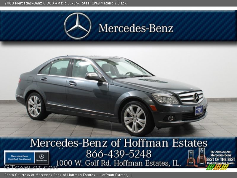 Steel Grey Metallic / Black 2008 Mercedes-Benz C 300 4Matic Luxury
