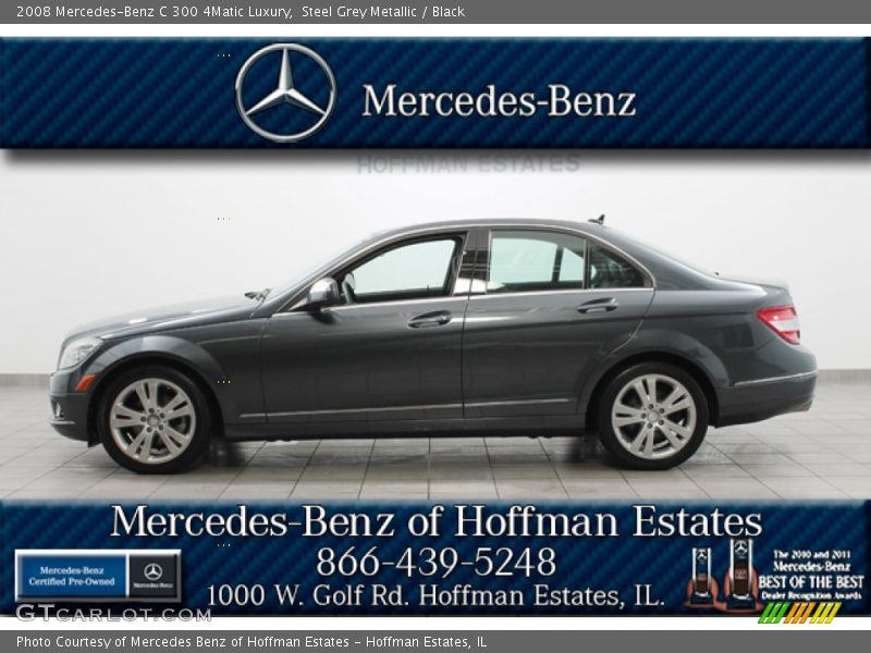 Steel Grey Metallic / Black 2008 Mercedes-Benz C 300 4Matic Luxury