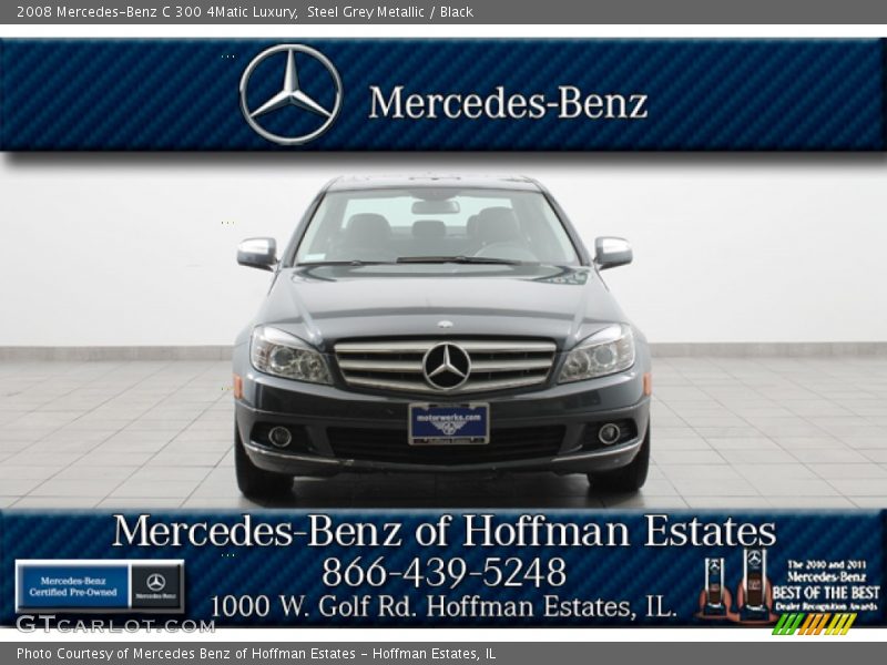 Steel Grey Metallic / Black 2008 Mercedes-Benz C 300 4Matic Luxury