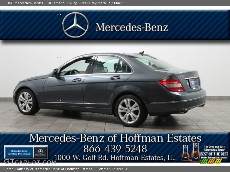 Steel Grey Metallic / Black 2008 Mercedes-Benz C 300 4Matic Luxury