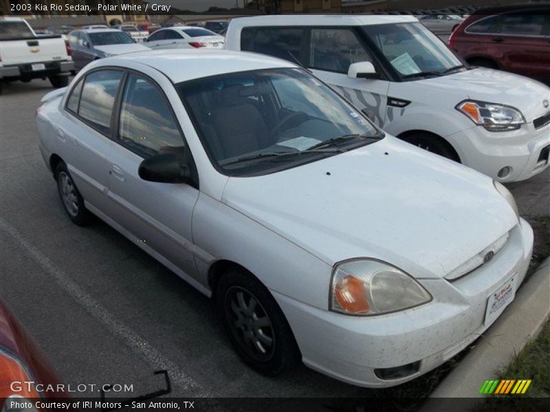 Polar White / Gray 2003 Kia Rio Sedan