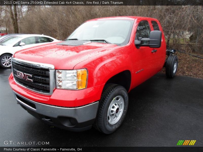 Fire Red / Dark Titanium 2013 GMC Sierra 2500HD Extended Cab 4x4 Chassis