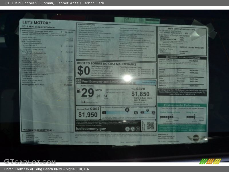 Pepper White / Carbon Black 2013 Mini Cooper S Clubman