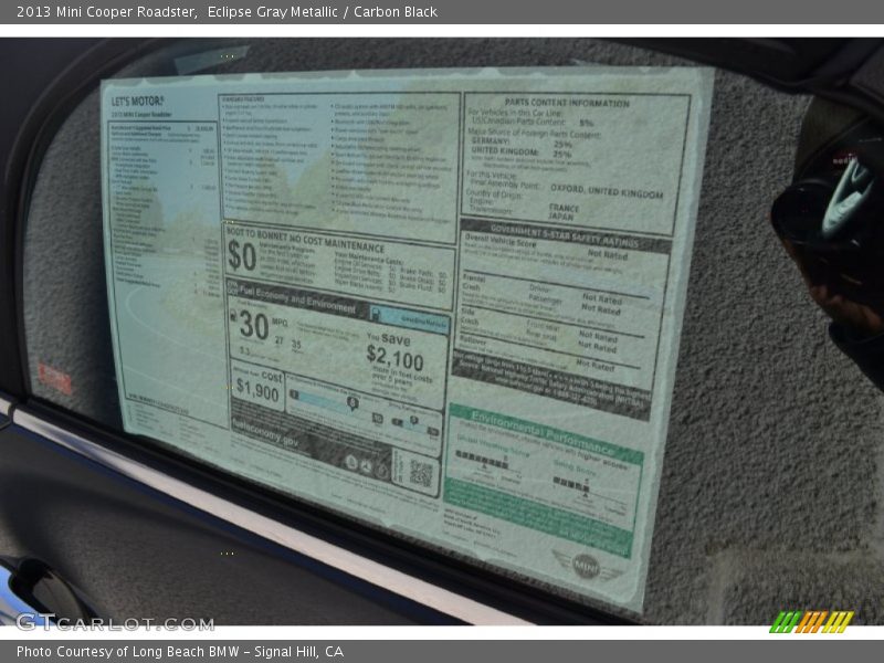 Eclipse Gray Metallic / Carbon Black 2013 Mini Cooper Roadster