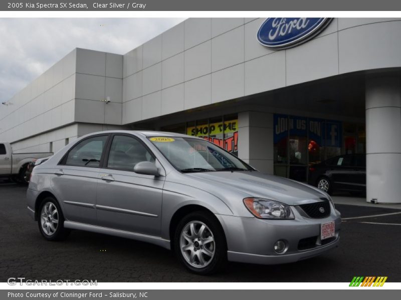 Clear Silver / Gray 2005 Kia Spectra SX Sedan