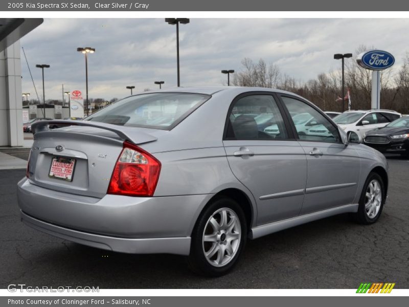 Clear Silver / Gray 2005 Kia Spectra SX Sedan
