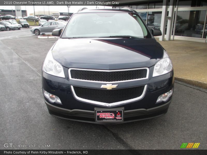Dark Blue Metallic / Dark Gray/Light Gray 2010 Chevrolet Traverse LS AWD