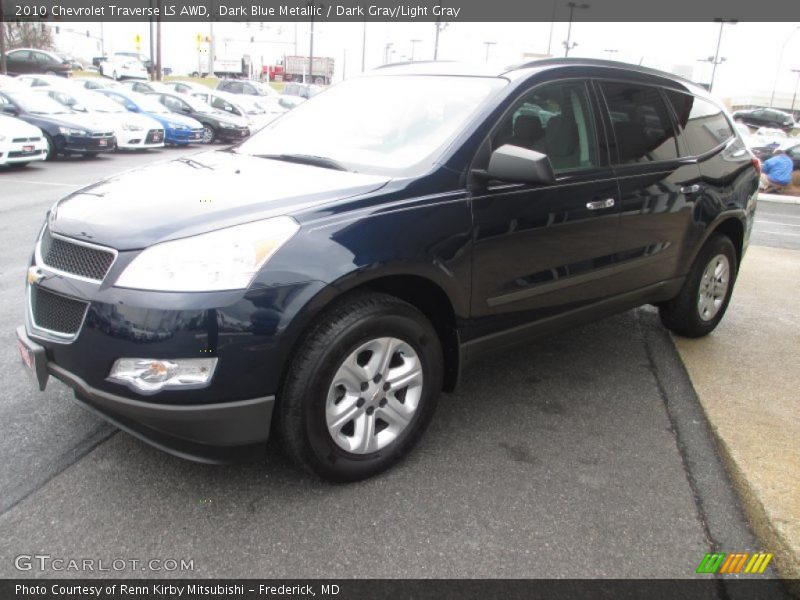 Dark Blue Metallic / Dark Gray/Light Gray 2010 Chevrolet Traverse LS AWD