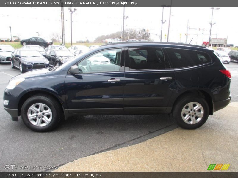 Dark Blue Metallic / Dark Gray/Light Gray 2010 Chevrolet Traverse LS AWD