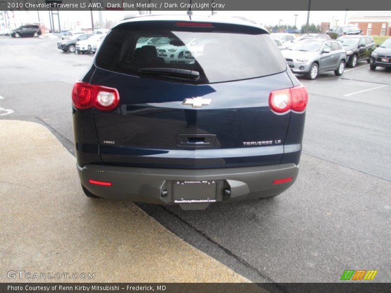 Dark Blue Metallic / Dark Gray/Light Gray 2010 Chevrolet Traverse LS AWD